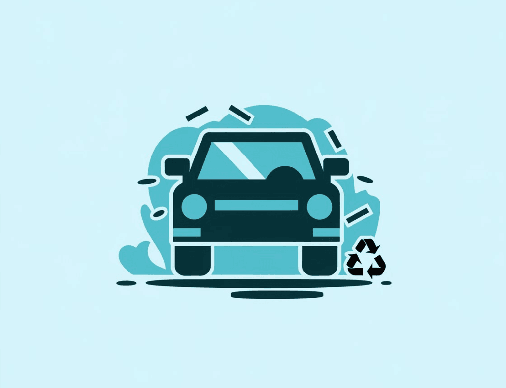 Icon of a car and bus representing the transport and automotive industry.